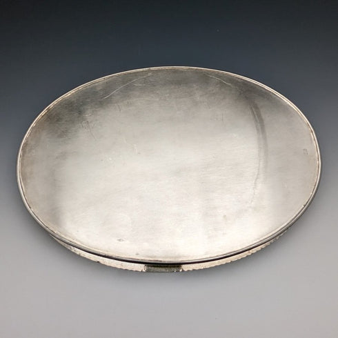 British Vintage Silver Plated Gallery Tray with Glass Liner Width 31cm 1717g